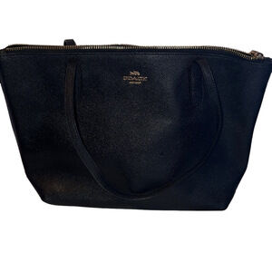 Coach Zip shoulder bag, Black Textured Tote Bag